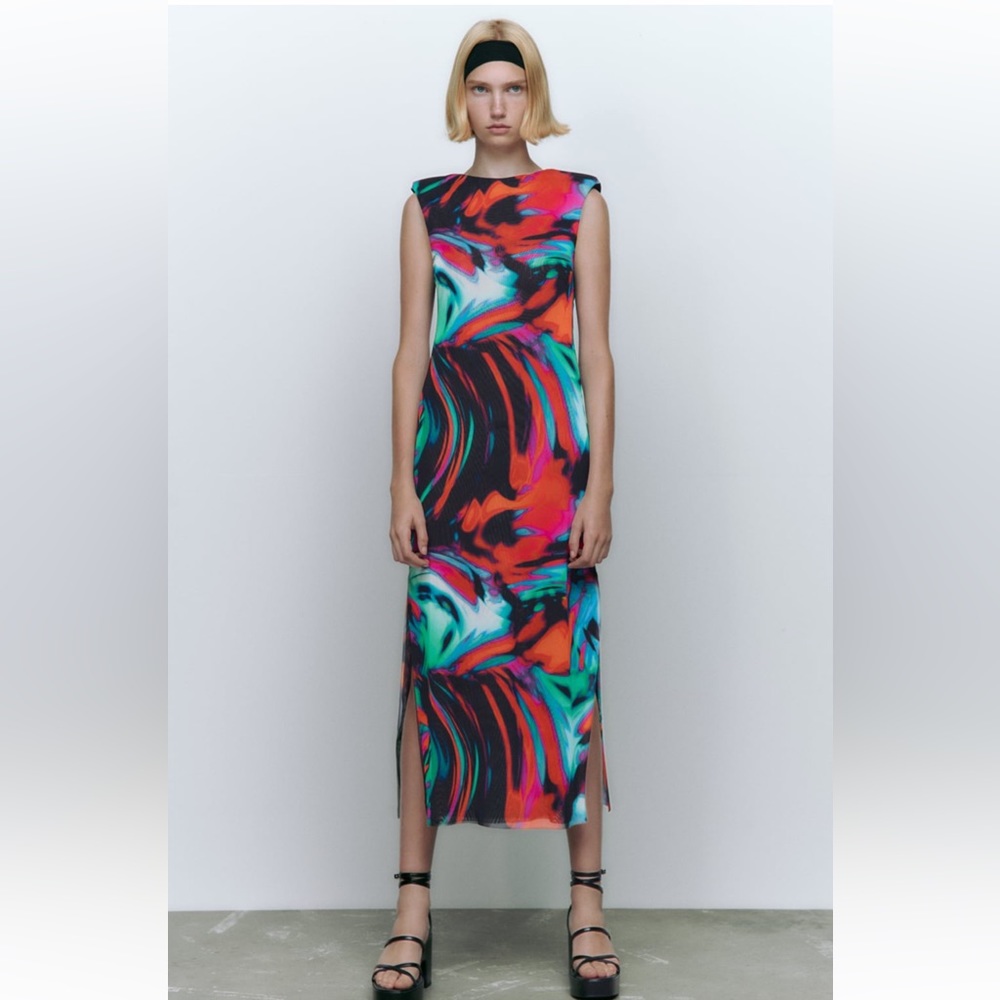 Printed tulle dress